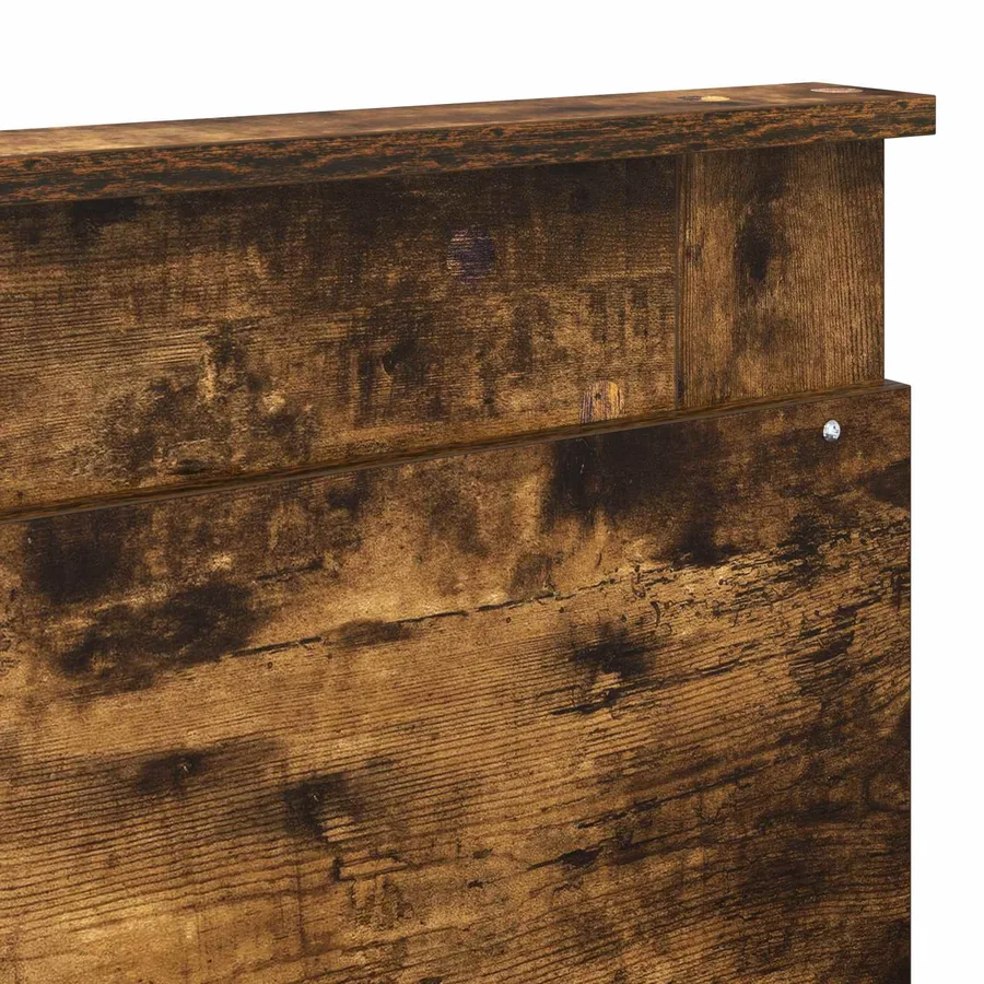 Cadre de lit Chêne fumé 200 x 200 cm Pin massif - 11