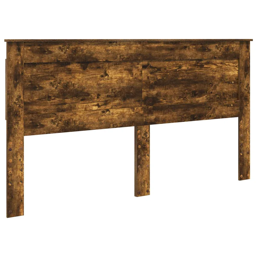 Cadre de lit Chêne fumé 200 x 200 cm Pin massif - 6