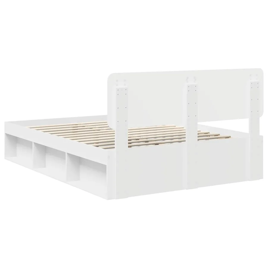Cadre de lit avec tête de lit Blanc 150 x 200 cm Pin massif - 9