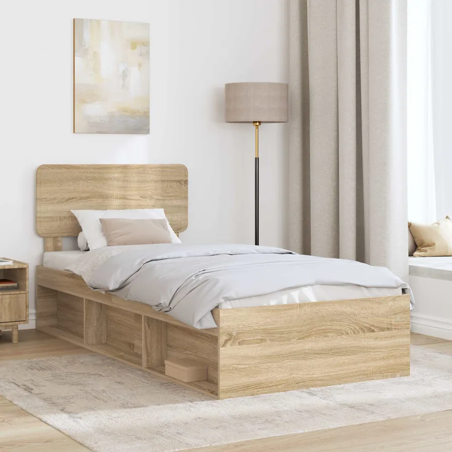 Cadre de lit Chêne Sonoma 90 x 200 cm Pin massif - 3