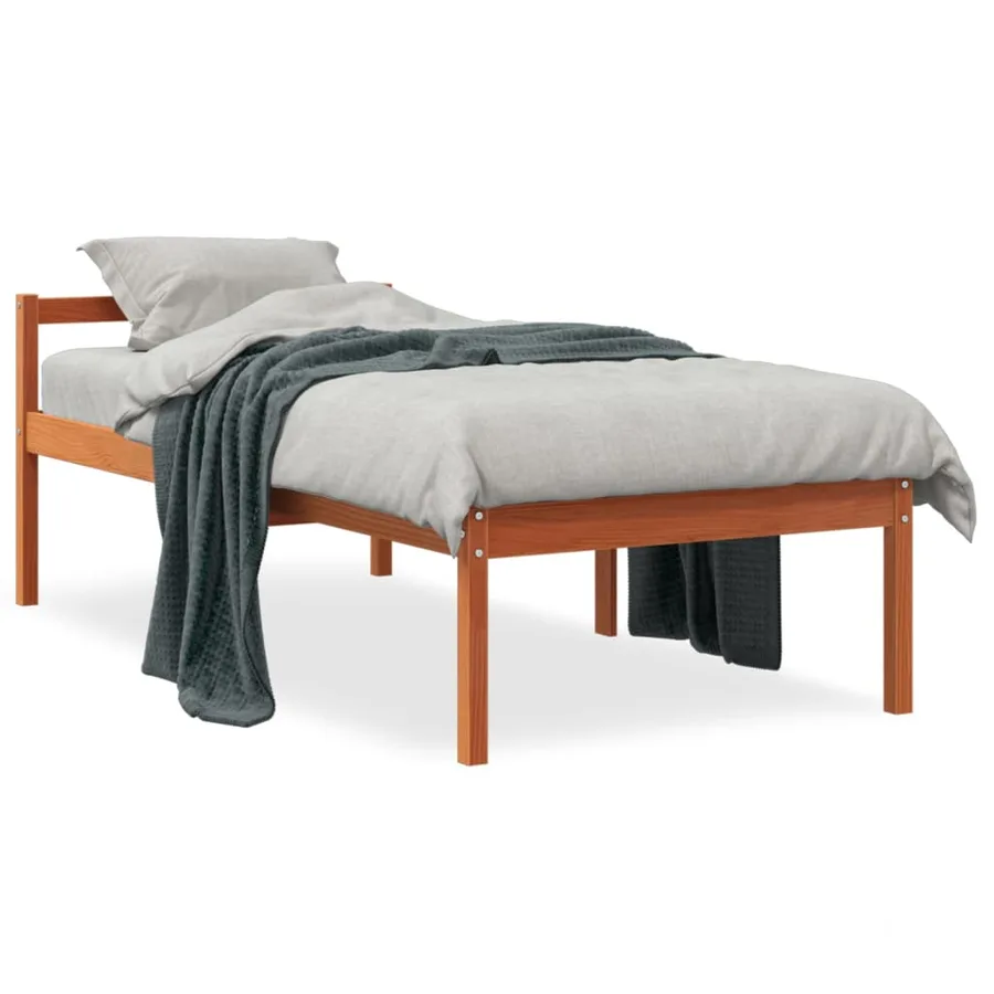 Lit pour personne âgée cire marron 90x200 cm bois de pin massif - 2