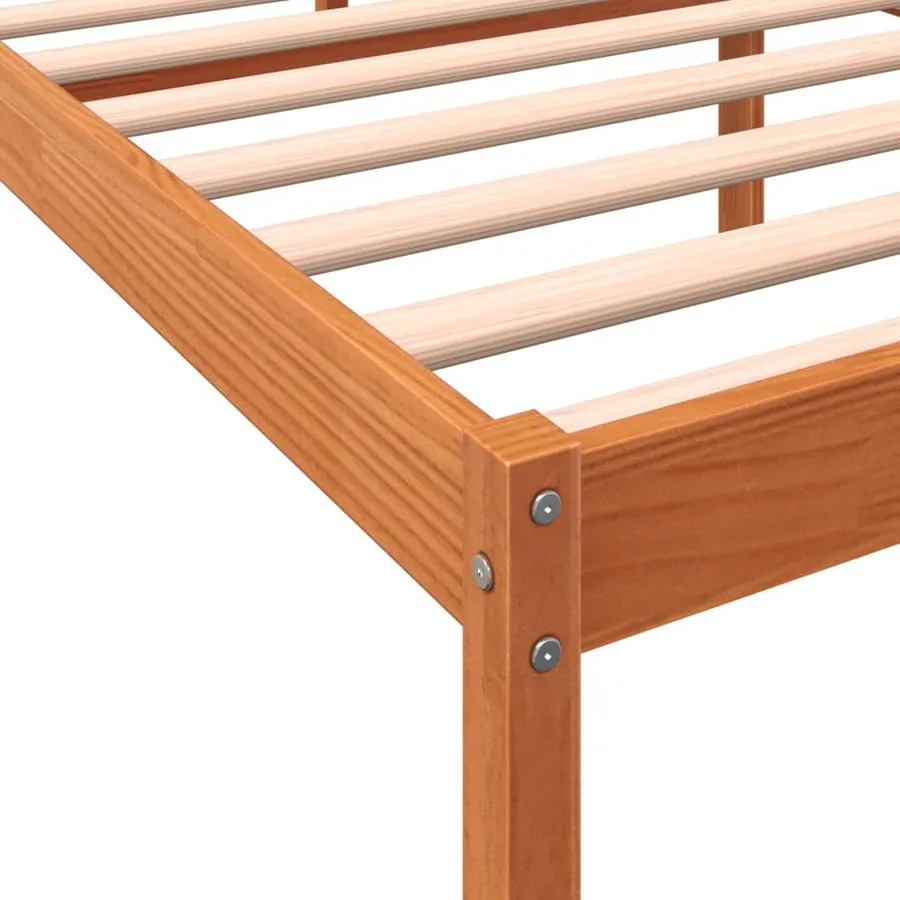 Lit pour personne âgée cire marron 90x200 cm bois de pin massif - 7