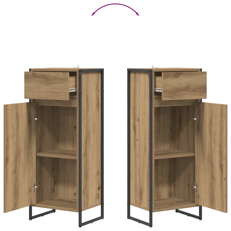 Cabinet de salle de bain Chêne artisan 40 x 30 x 100 cm - 8