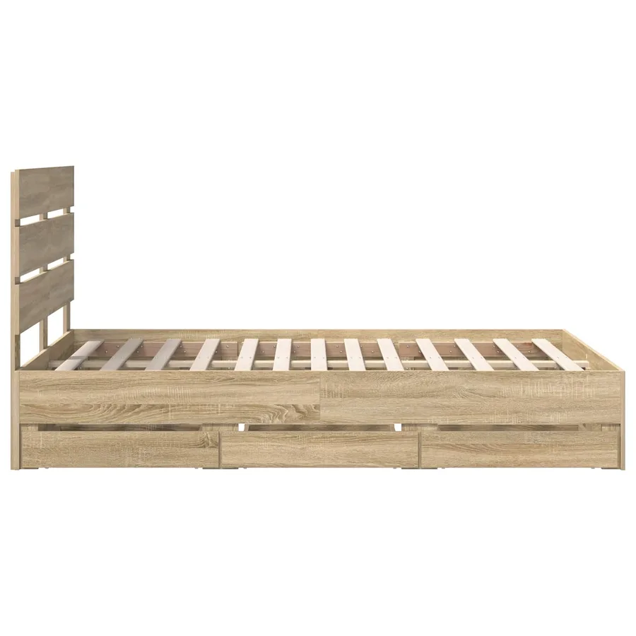 Cadre de lit Chêne Sonoma 120 x 190 cm Bois Ingénierie - 9