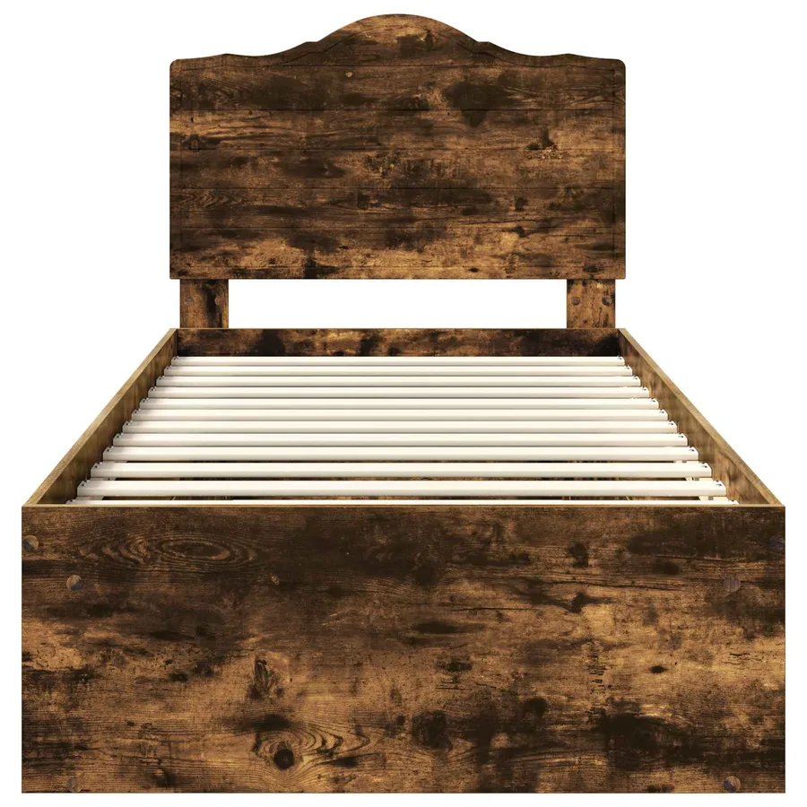 Cadre de lit Chêne fumé 100 x 200 cm Pin massif - 7