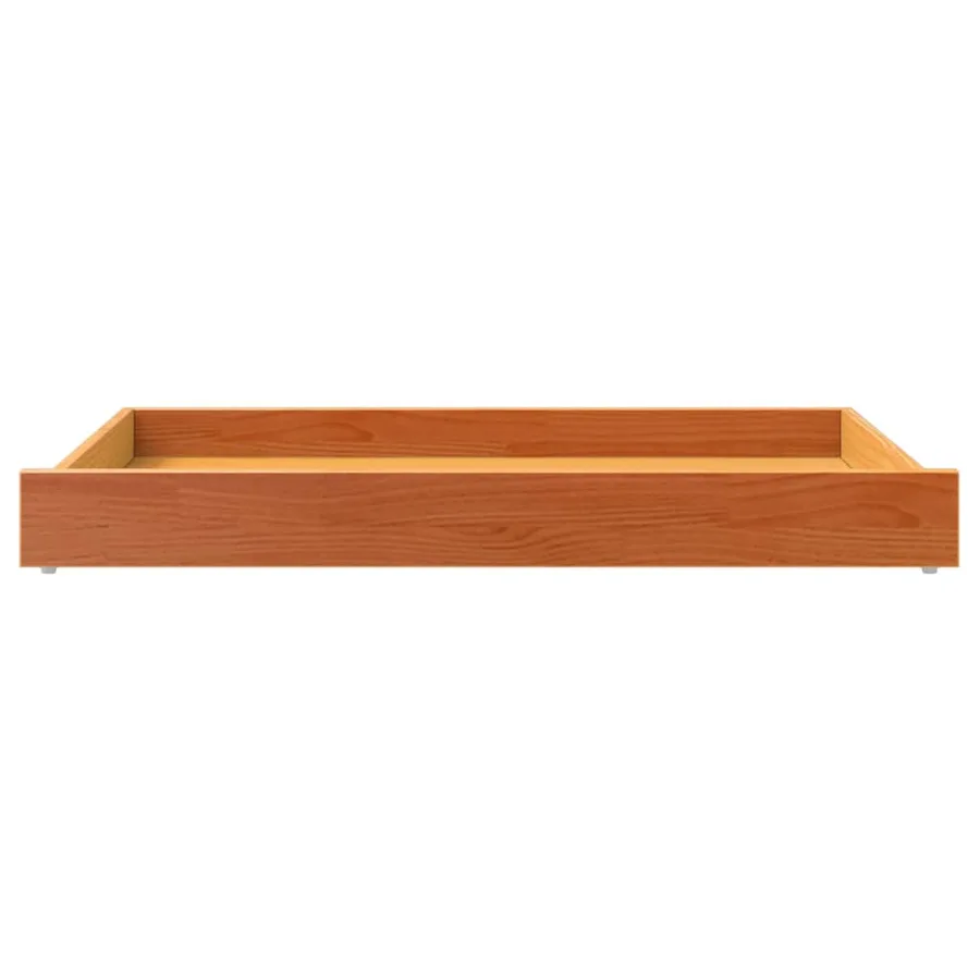 Tiroirs de lit de jour 2 pcs cire marron bois de pin massif - 6