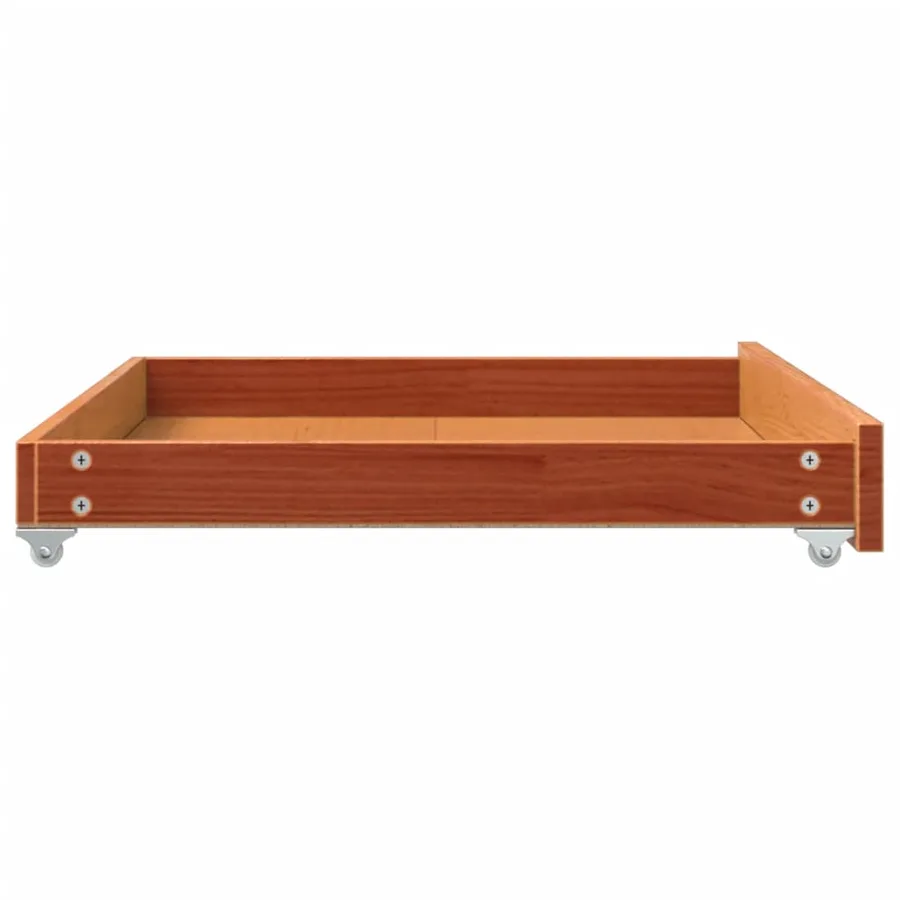 Tiroirs de lit de jour 2 pcs cire marron bois de pin massif - 7