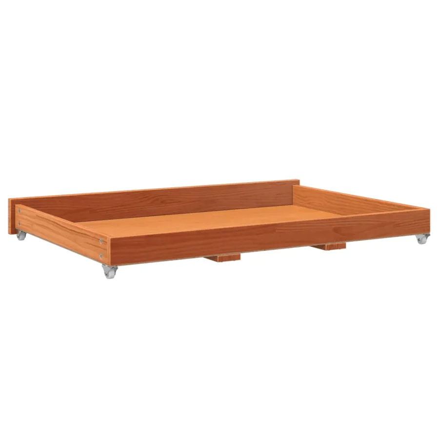 Tiroirs de lit de jour 2 pcs cire marron bois de pin massif - 8