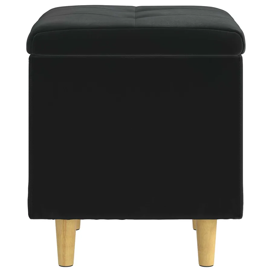 Pouf de rangement avec coussin Noir 40 x 40 x 45 cm Velours - 5
