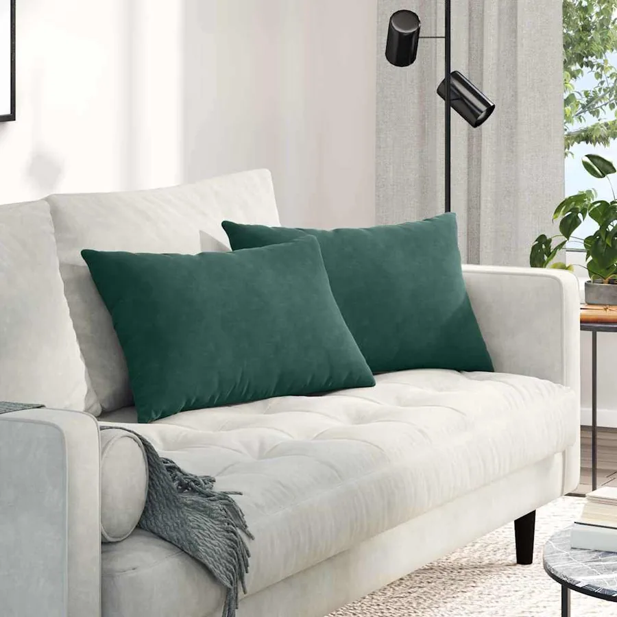 Coussins de canapé 2 pcs Vert foncé 60 x 40 cm