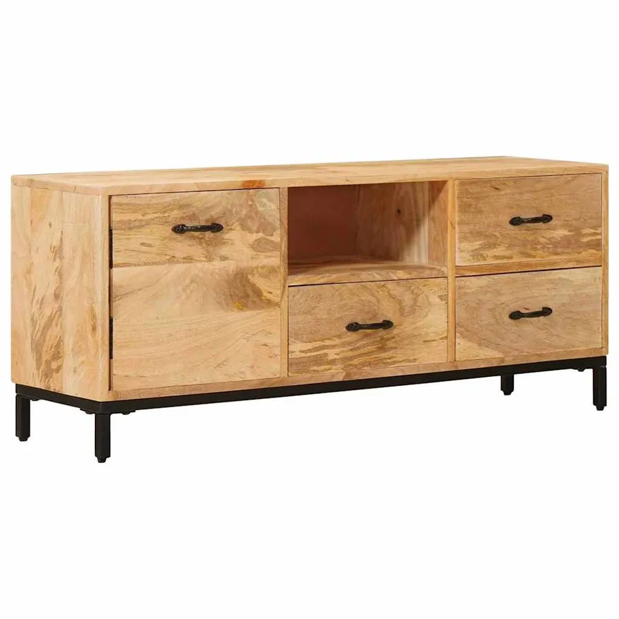 Supports de télévision avec tiroir Marron 110 x 30 x 46 cm - 4