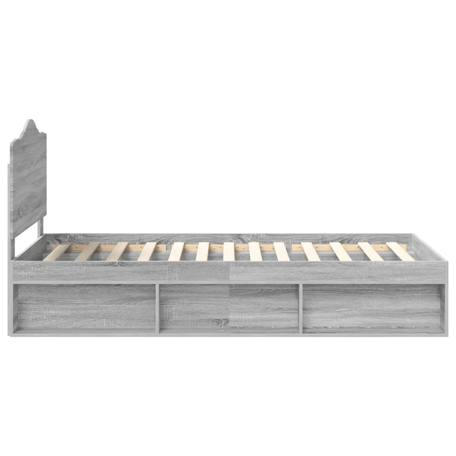 Cadre de lit Gris Sonoma 75 x 190 cm Pin massif - 7