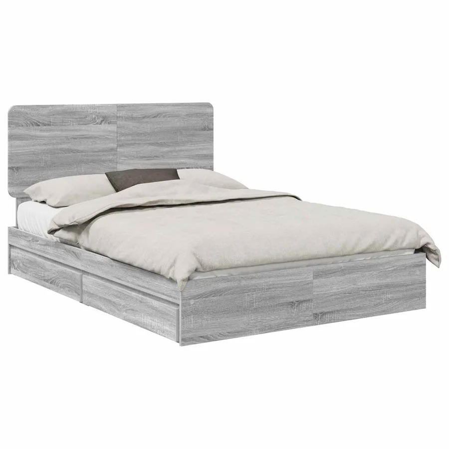 Lit de Rangement Gris Sonoma 150 x 200 cm Bois d'ingénierie - 2