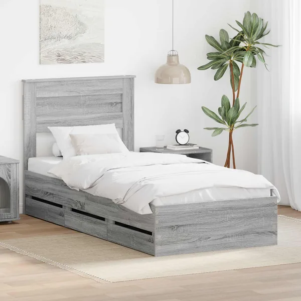 Cadre de lit Gris Sonoma 100 x 200 cm Bois Ingénierie