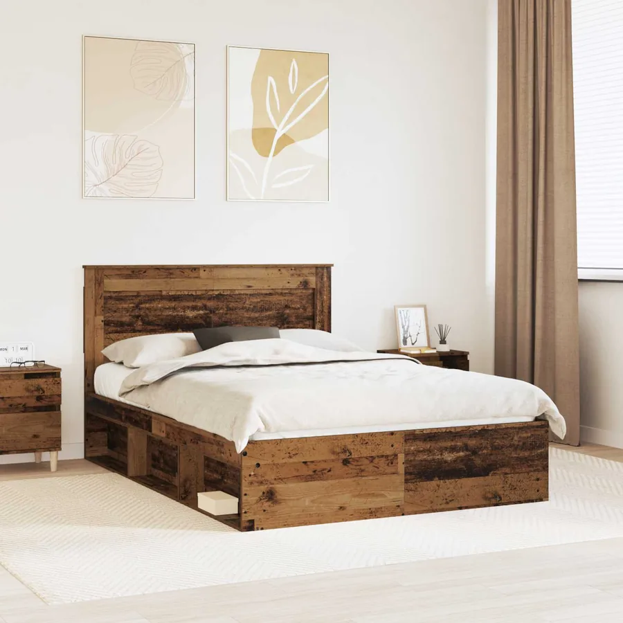 Cadre de lit Bois ancien 150 x 200 cm Pin massif