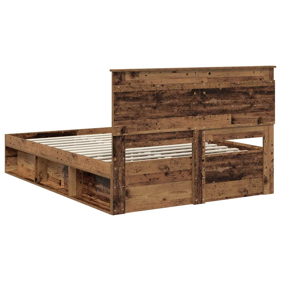 Cadre de lit Bois ancien 150 x 200 cm Pin massif - 9