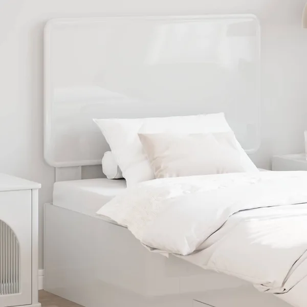 Tête de lit Blanc Brillant Bois d'ingénierie