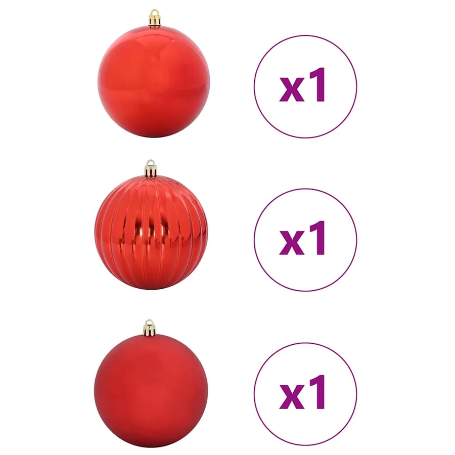 Ensemble de Boules de Noël XXL 3 pcs Rouge Ø 25 cm Plastique - 3