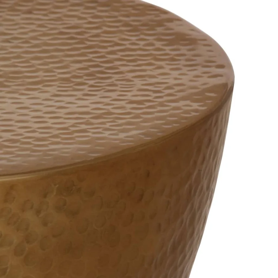 Table basse martelée en aluminium Ø 50x30 cm laiton - 6