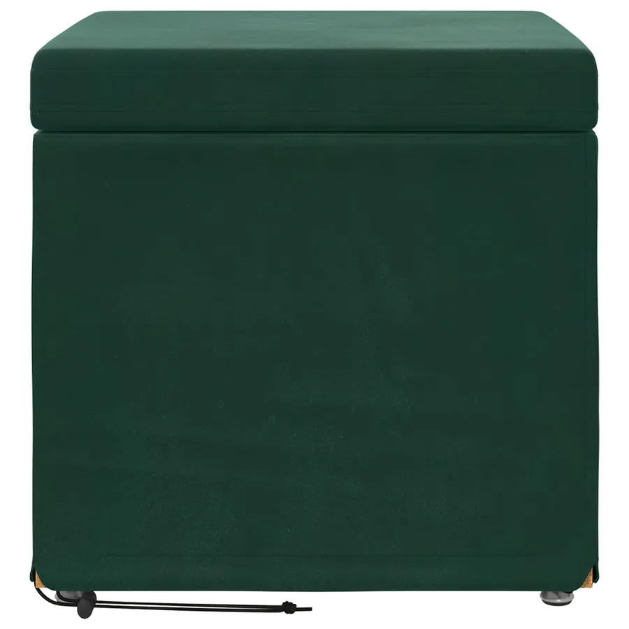 Tabouret Vert foncé 41 x 41 x 40 cm Velours et Bois Composite - 4