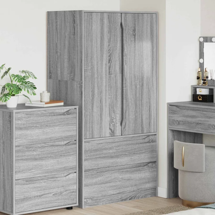Armoire Gris Sonoma 79,5 x 49 x 156 cm Bois d’ingénierie
