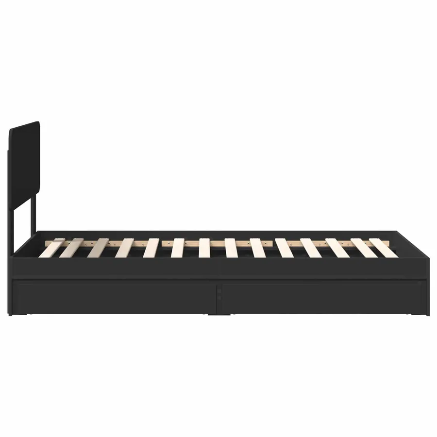 Lit de Rangement Noir 100 x 200 cm Bois d'ingénierie - 9