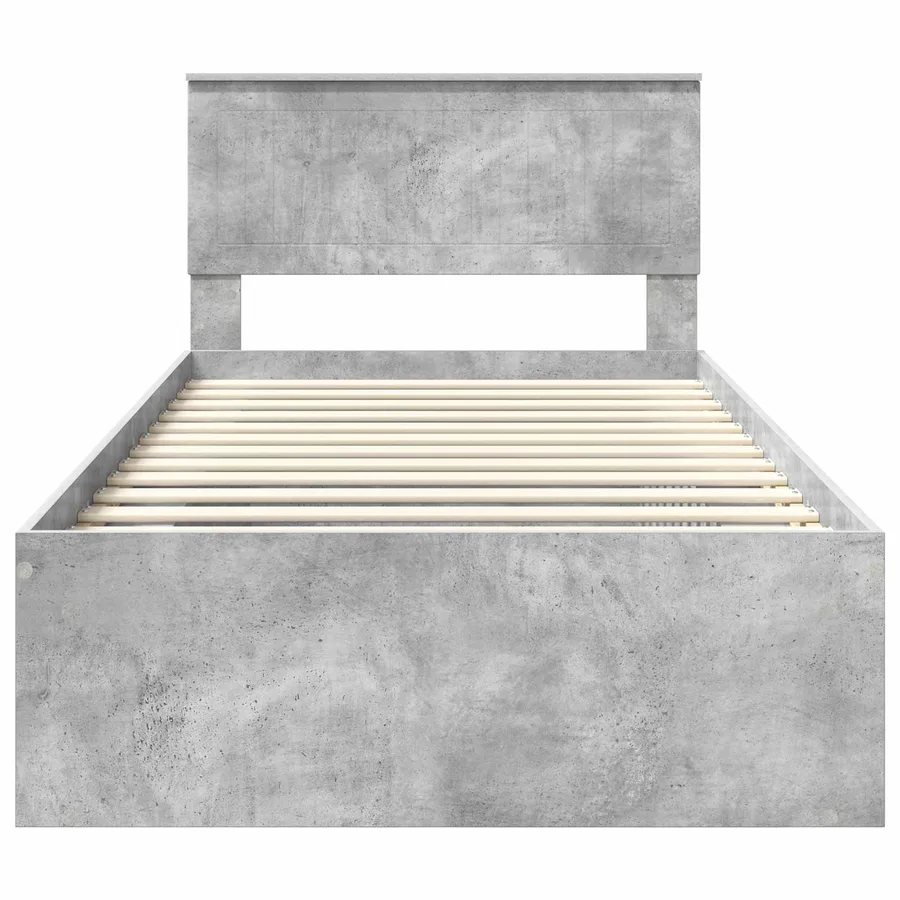 Cadre de lit Gris Béton 100 x 200 cm Pin massif - 7
