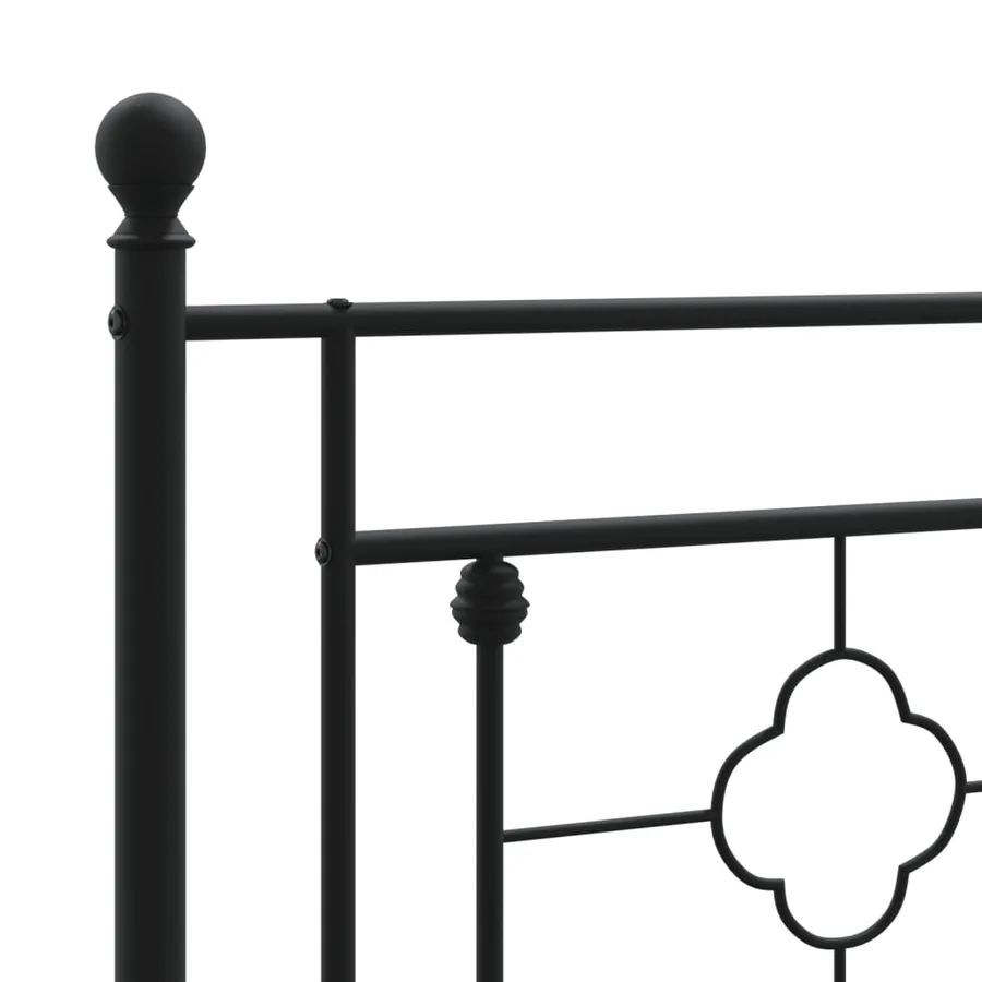 Cadre de lit métal sans matelas avec tête de lit noir 140x190cm - 8