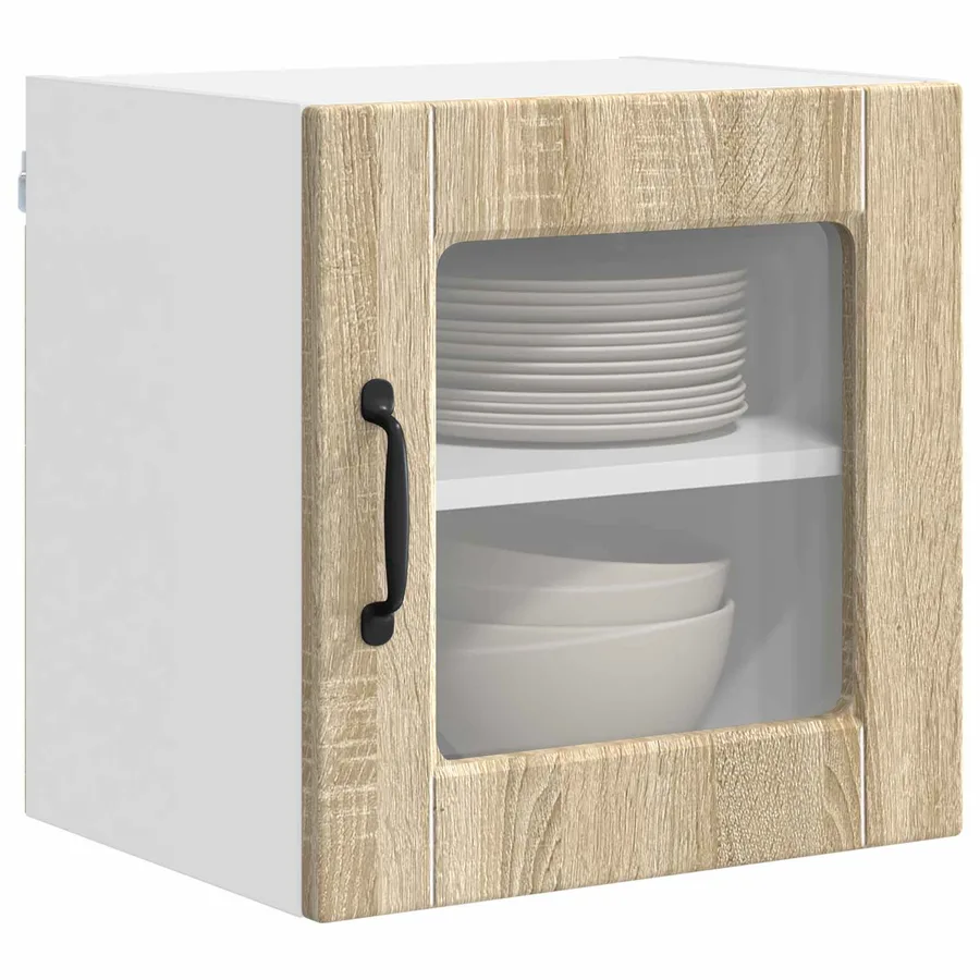 Cabinet en verre mural PORTO Chêne Sonoma 40 x 31 x 40 cm - 3