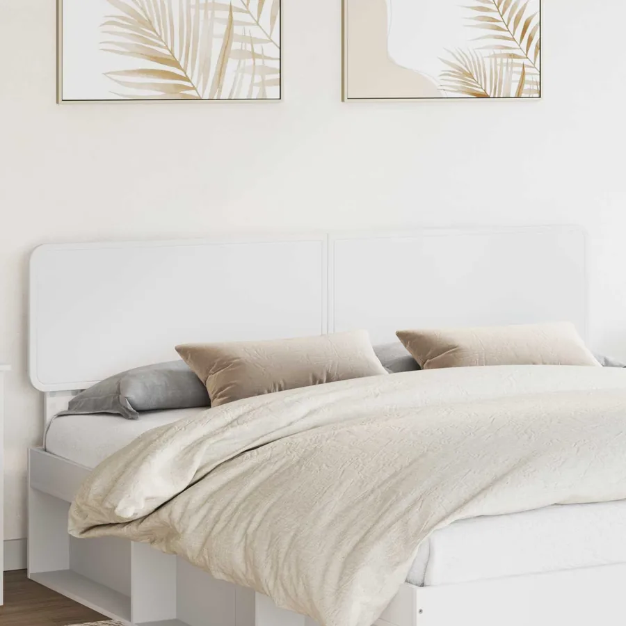 Tête de lit Blanc Bois d'ingénierie