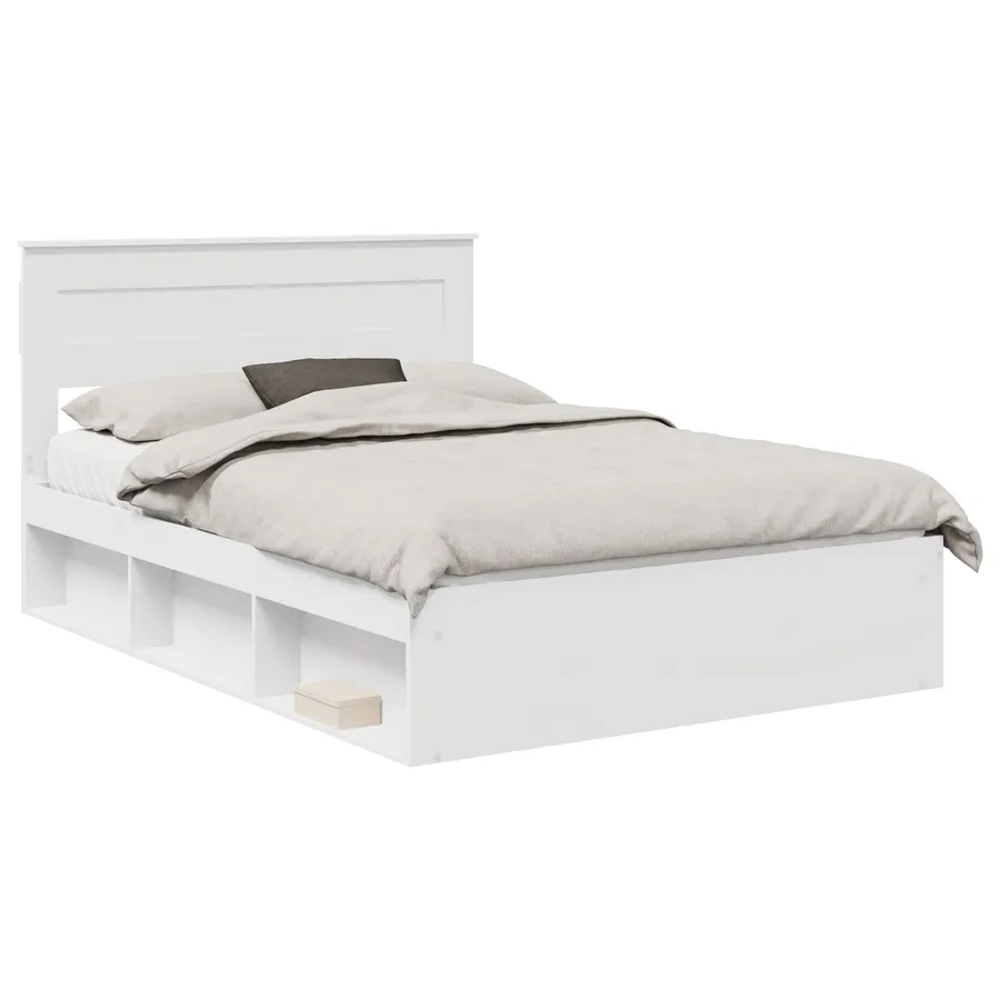 Cadre de lit Blanc 150 x 200 cm Bois de pin massif - 2
