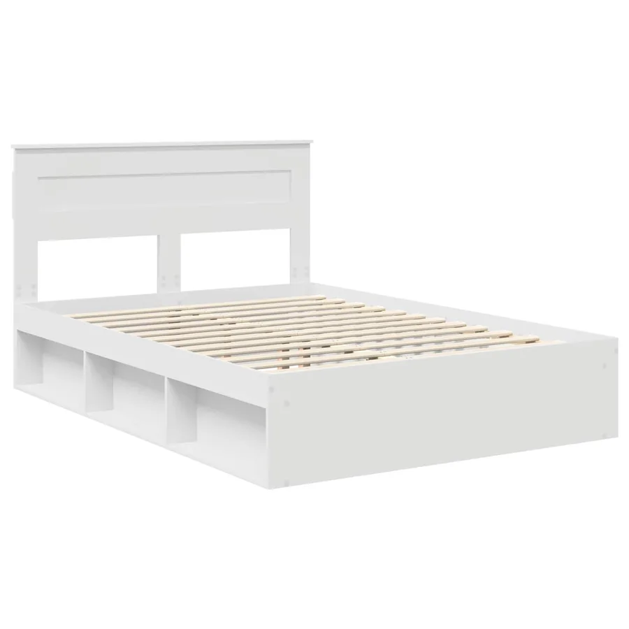 Cadre de lit Blanc 150 x 200 cm Bois de pin massif - 4