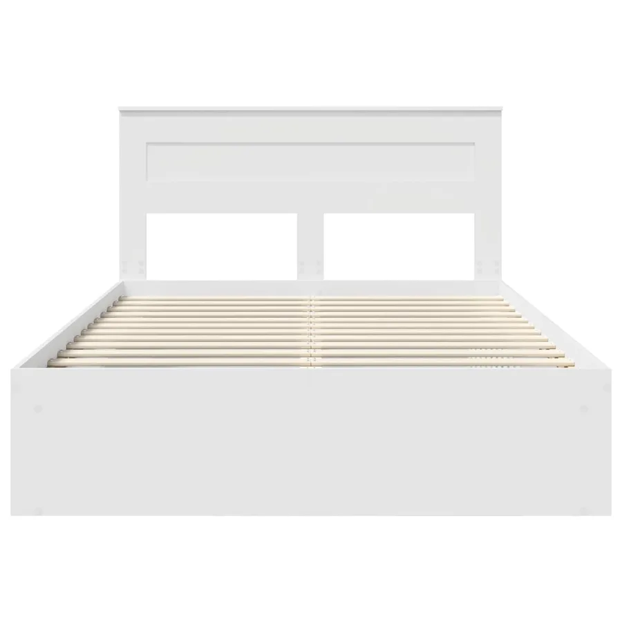 Cadre de lit Blanc 150 x 200 cm Bois de pin massif - 7