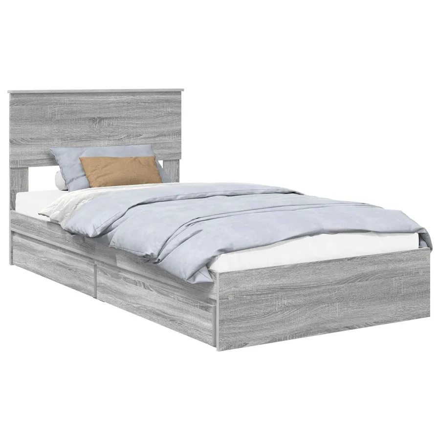 Lit de Rangement Gris Sonoma 100 x 200 cm Bois d'ingénierie - 2