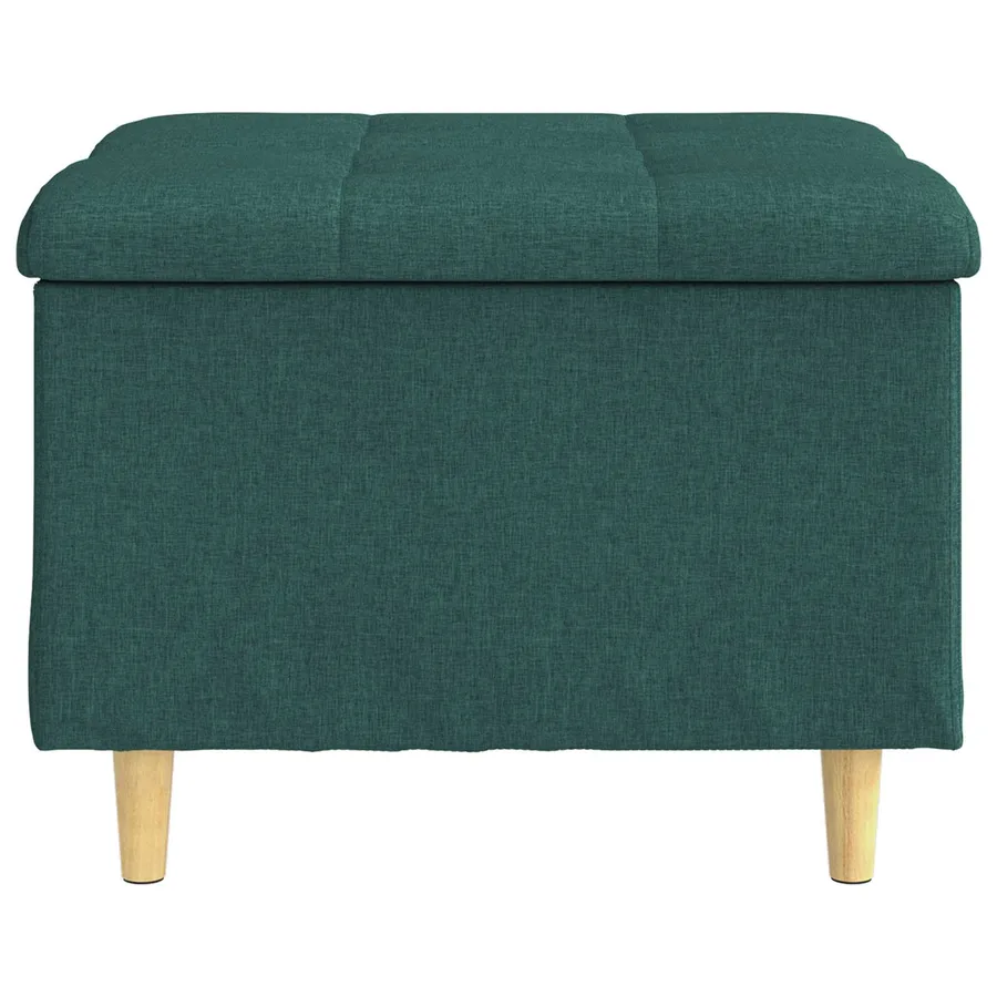 Pouf de rangement avec coussin Vert foncé 60 x 60 x 45 cm tissu - 6