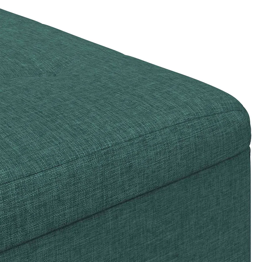 Pouf de rangement avec coussin Vert foncé 60 x 60 x 45 cm tissu - 7