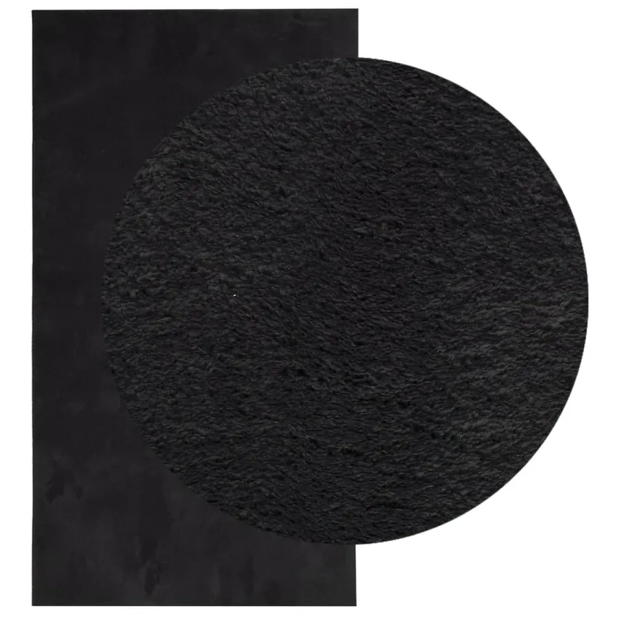 Tapis HUARTE à poils courts doux et lavable noir 80x150 cm - 3