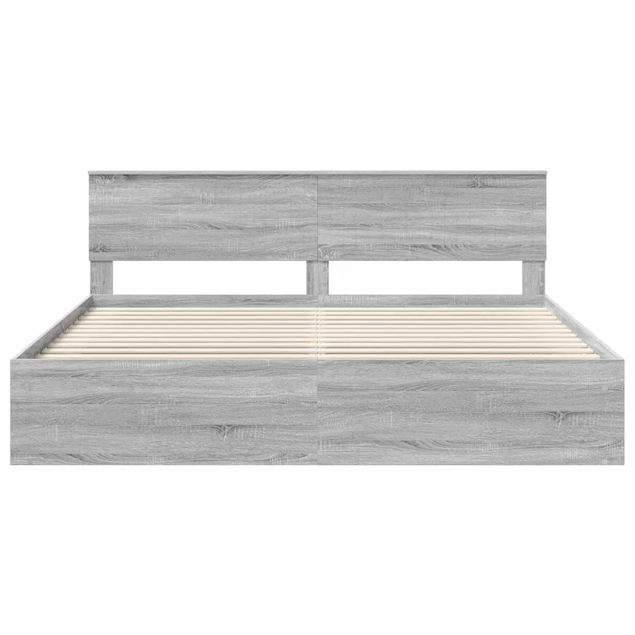Cadre de lit Gris Sonoma 200 x 200 cm Pin massif - 7