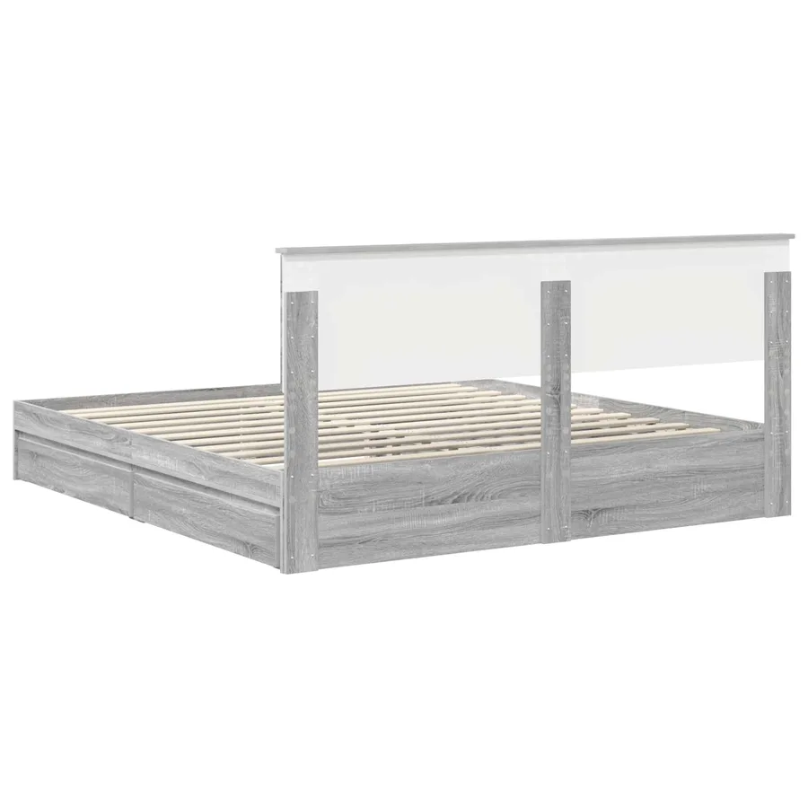 Lit de Rangement Gris Sonoma 180 x 200 cm Bois d'ingénierie - 10