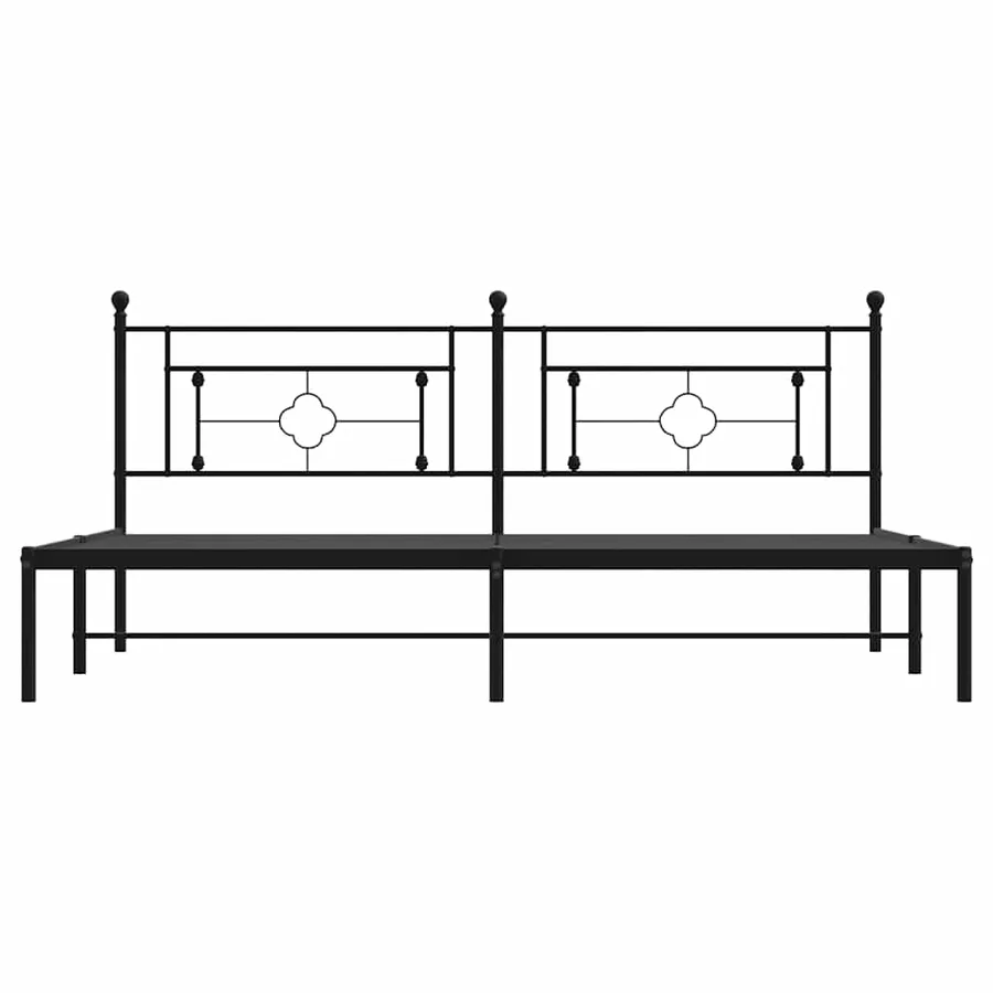 Cadre de lit métal sans matelas avec tête de lit noir 193x203cm - 5