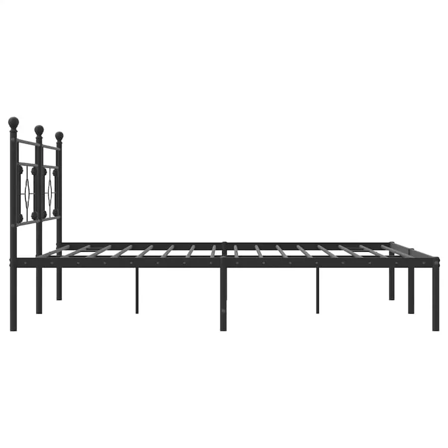 Cadre de lit métal sans matelas avec tête de lit noir 193x203cm - 6