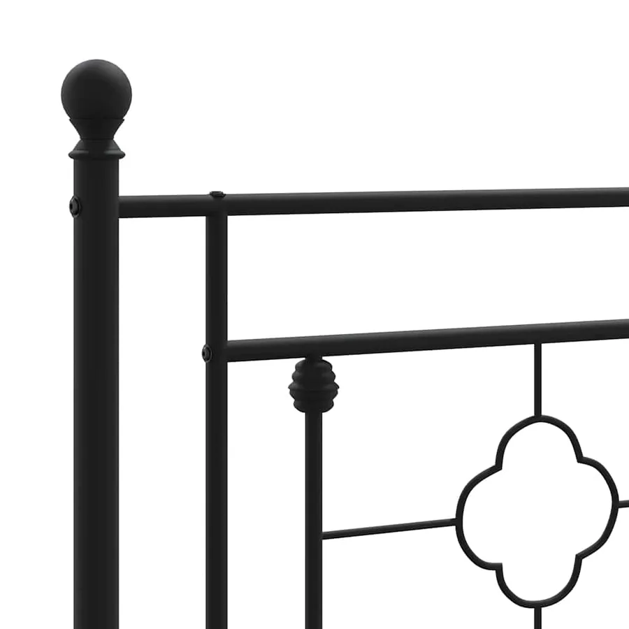 Cadre de lit métal sans matelas avec tête de lit noir 193x203cm - 8