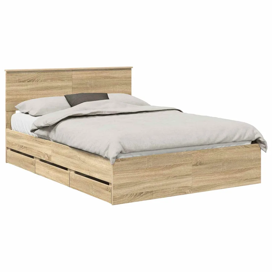 Cadre de lit Chêne Sonoma 140 x 200 cm Bois Ingénierie - 2