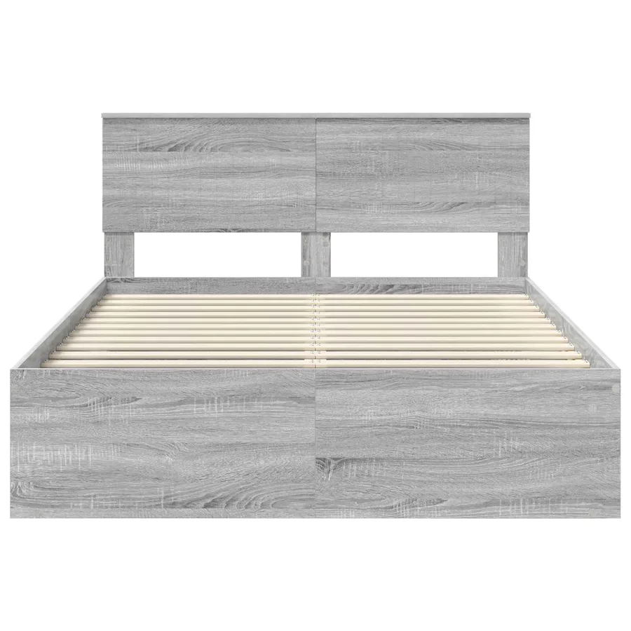 Cadre de lit Gris Sonoma 140 x 190 cm Pin massif - 7