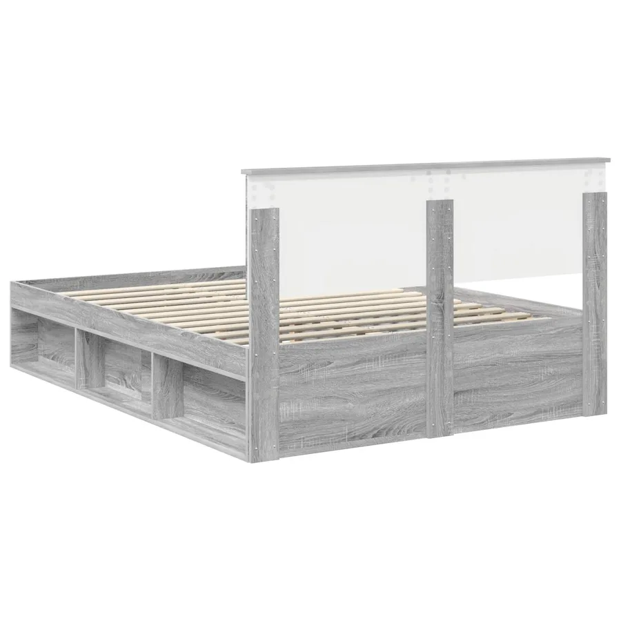 Cadre de lit Gris Sonoma 140 x 190 cm Pin massif - 9