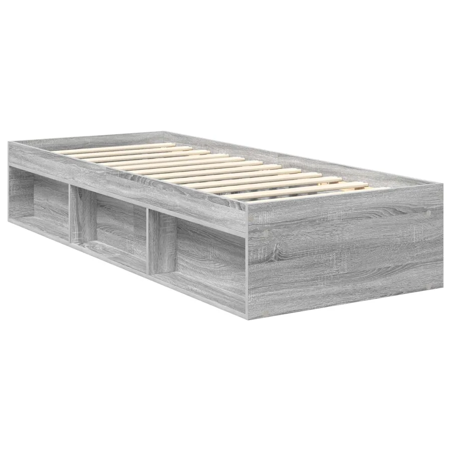 Cadre de lit Gris Sonoma 75 x 190 cm Pin massif - 5