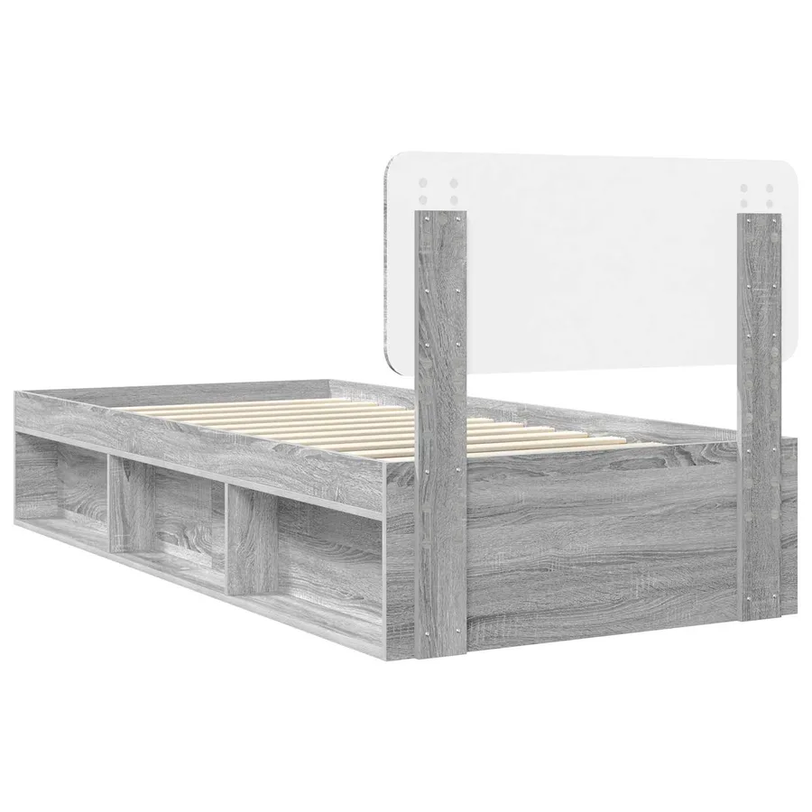 Cadre de lit Gris Sonoma 75 x 190 cm Pin massif - 9