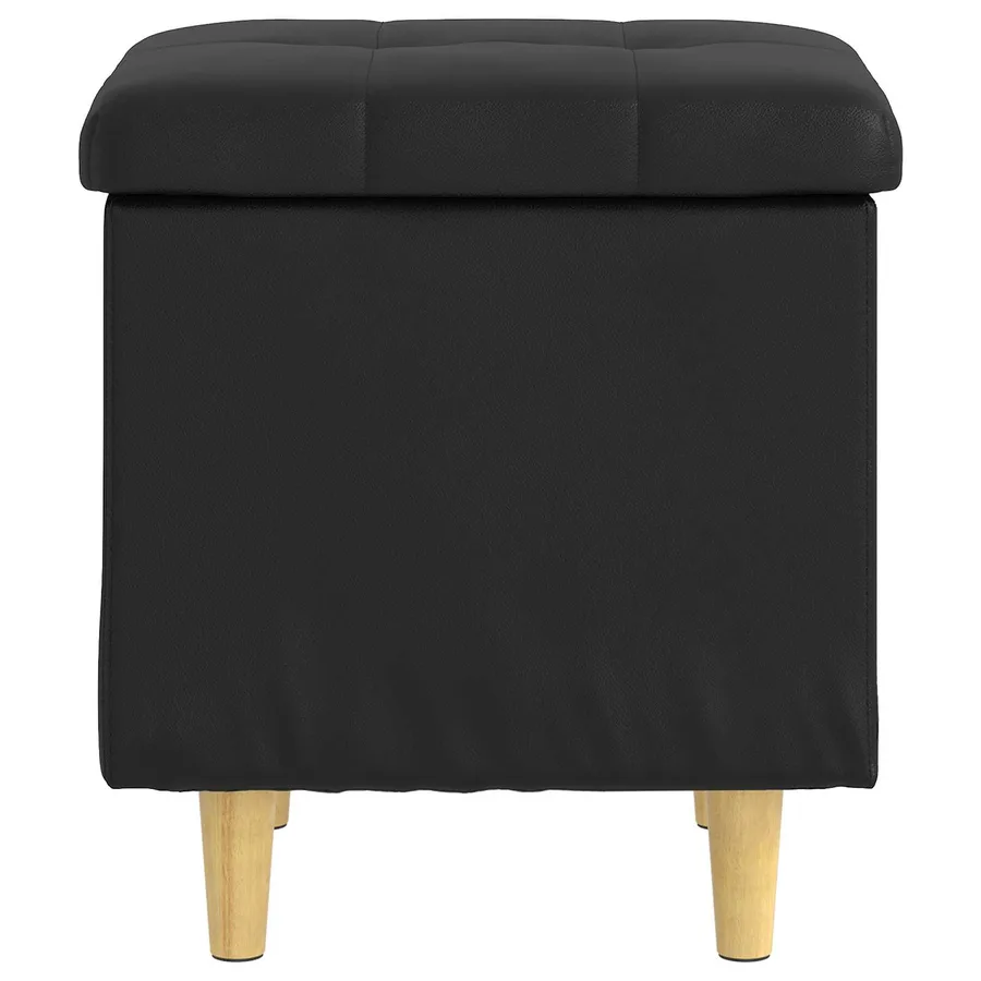 Pouf de rangement avec coussin Noir 40 x 40 x 45 cm Simili cuir - 6