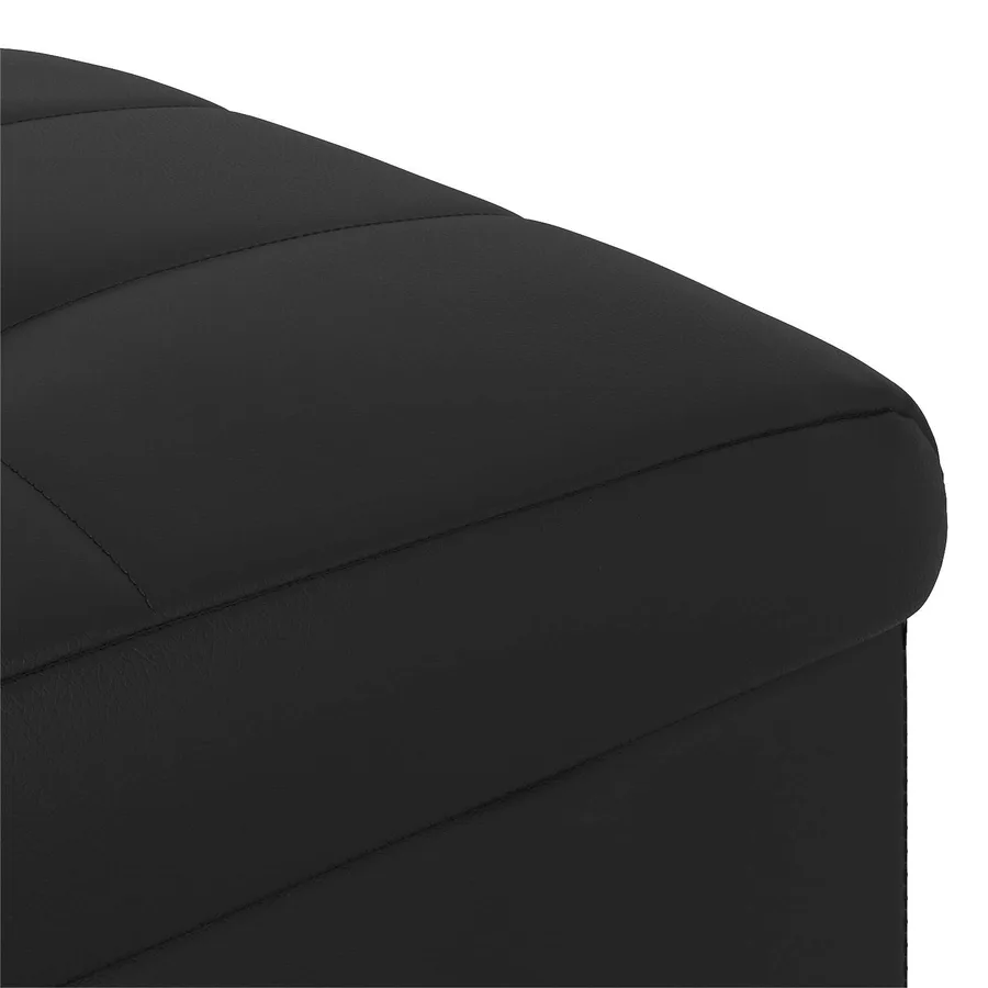 Pouf de rangement avec coussin Noir 40 x 40 x 45 cm Simili cuir - 7