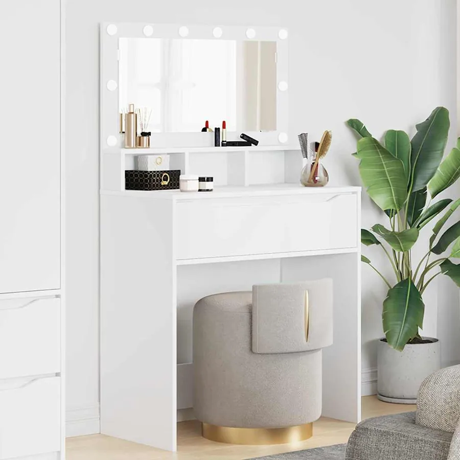 Tables de maquillage pour chambre Blanc 80 x 39,6 x 135 cm